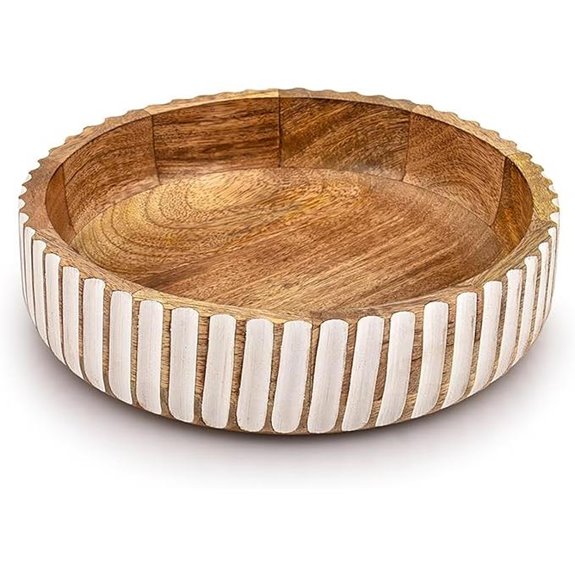Kimona Fruit Bowl Wooden Decor 10-inch Diameter