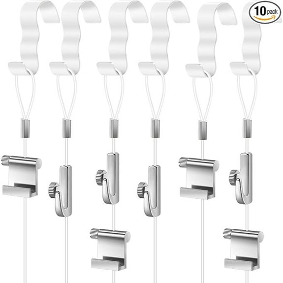 Dunzy 10 Pcs Picture Rail Hanging System Kit