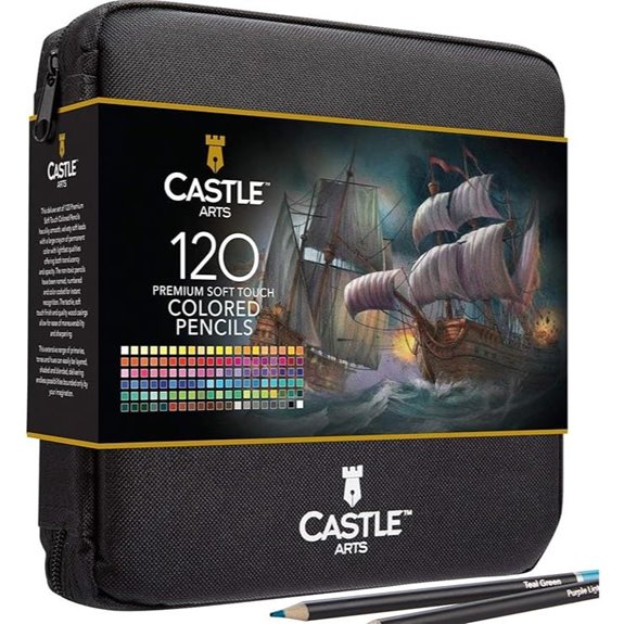 Castle Art 120 Coloring Pencils Set in Zipper Case