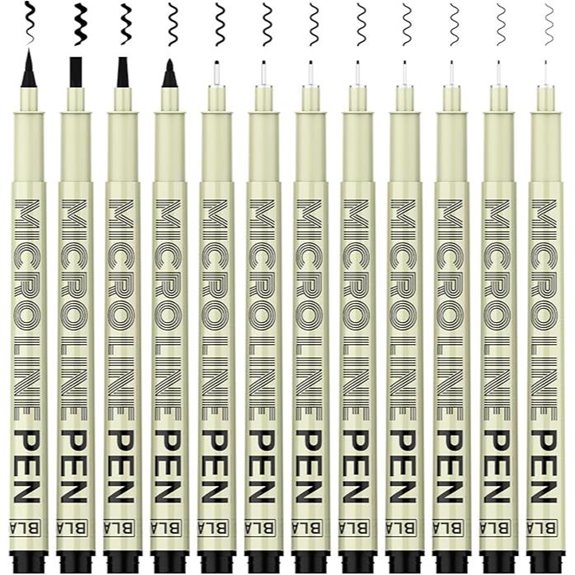 Kerifi Micro-Pen Fineliner Ink Pens (12 Pack)