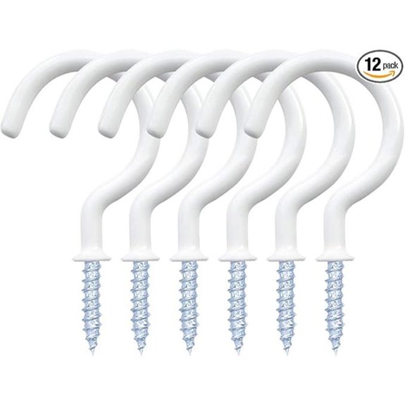 12 Pack Vinyl Coated Ceiling Hooks for Kitchen and Wall