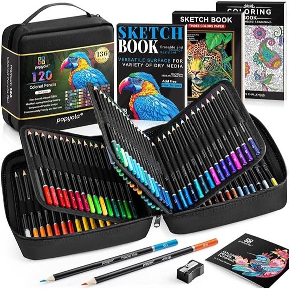 136-Piece Colored Pencil Set for Artists and Sketching