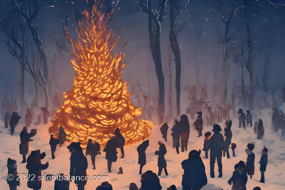 yule log burning