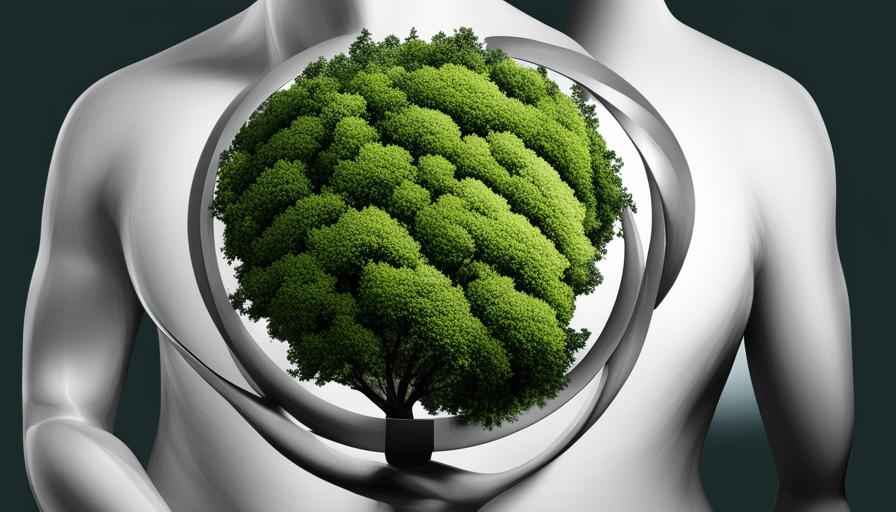An image showcasing an ash tree intertwined with a globe, representing the modern symbolism of ash trees in environmental awareness. The tree should radiate strength, resilience, and interconnectedness with nature