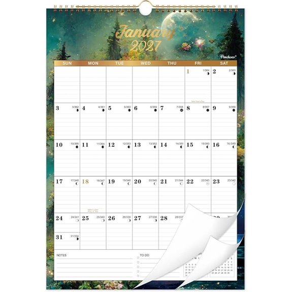 2027 Wall Calendar with Moon Phases and Dates