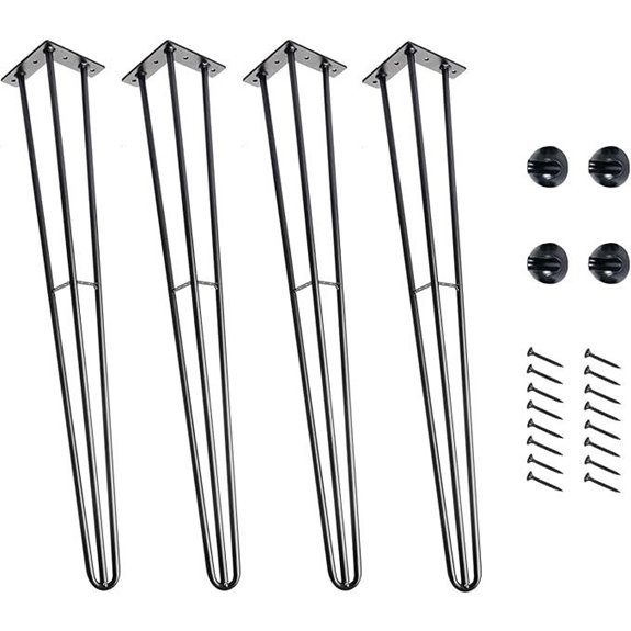 HONG SHENG 30Inch Black Hairpin Table Legs (4 Pack)