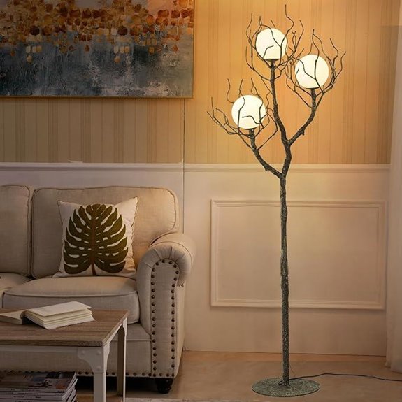Gothic Moon Branch Floor Lamp – 3-Light Farmhouse Style