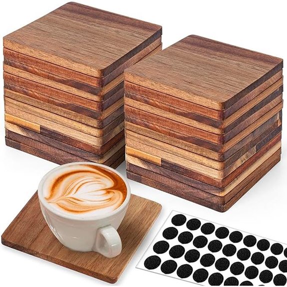 Unfinished Wood Coasters 4-inch Square DIY Crafting