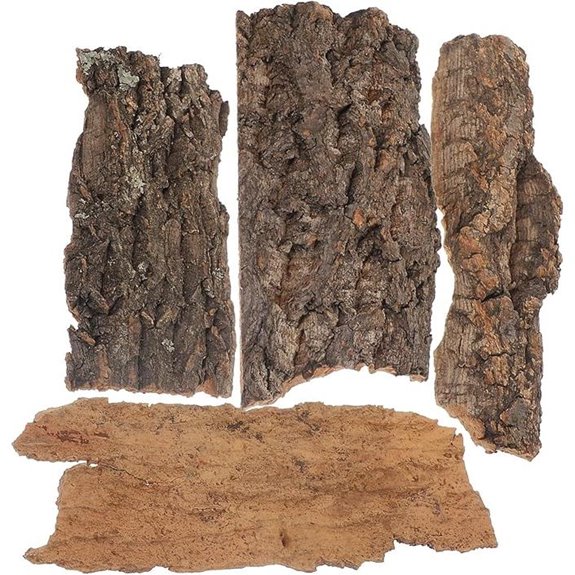 SEWACC 4pcs Cork Bark Bedding for Reptiles