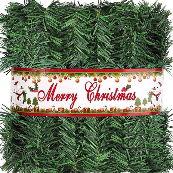 Green Garland Christmas Decor - 50ft Faux Pine Garland
