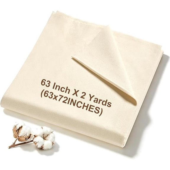 Unbleached Cotton Muslin Fabric 63x2 Yards