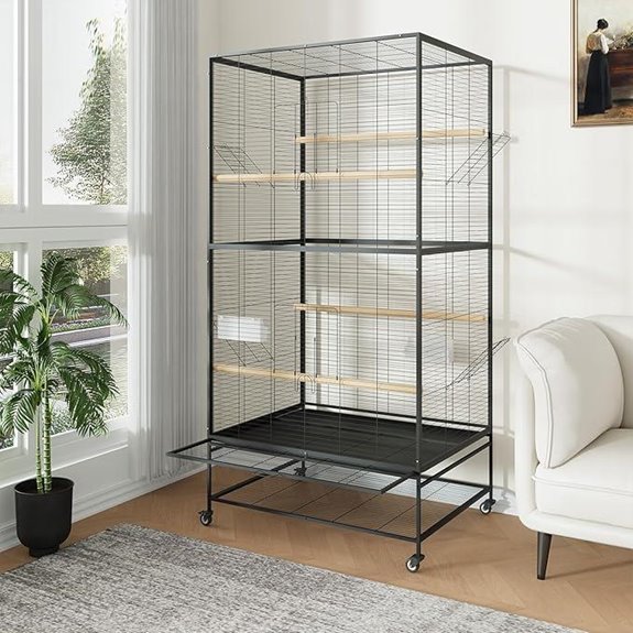 GarveeHome 66-Inch Bird Cage with Rolling Stand
