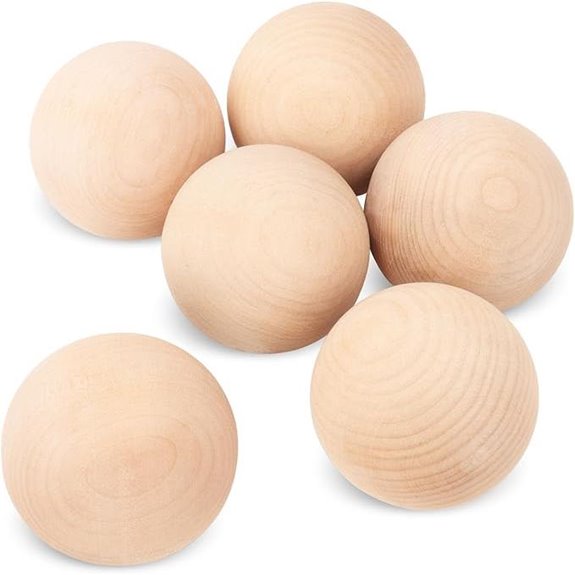 6 Pack 3-inch Wooden Craft Balls