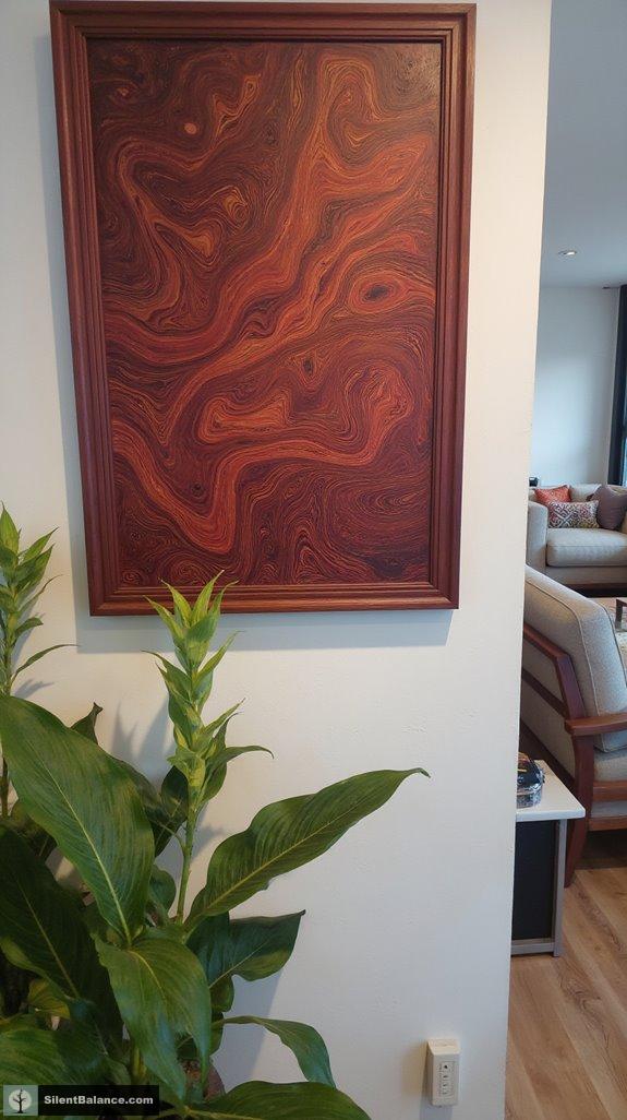 abstract mahogany relief art