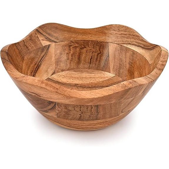 Acacia Wood Fruit Bowl for Dining Table Decor