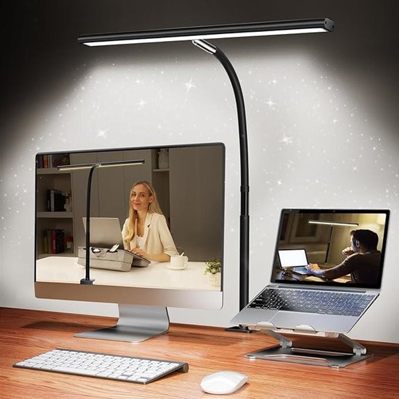 Airlonv LED Desk Lamp with Dimming & Clamp