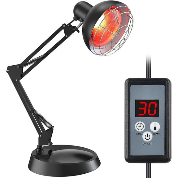 Infrared Heat Lamp with Adjustable Stand and Timer