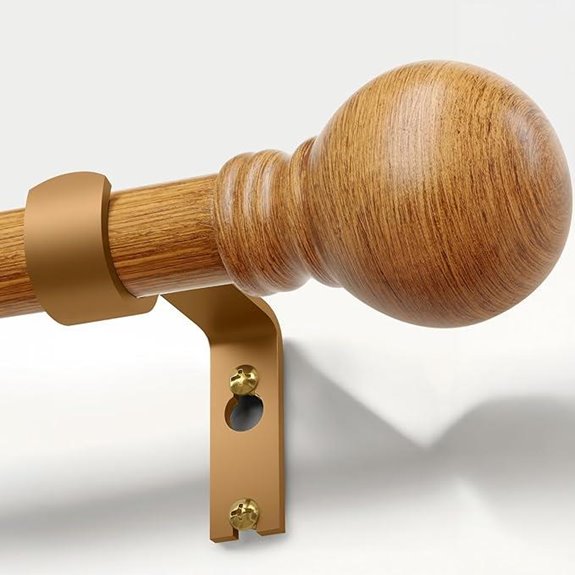Boho Wood Curtain Rods Adjustable Heavy Duty 72-144in