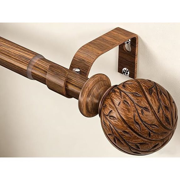 Heavy Duty Adjustable Wooden Curtain Rods (18-45)