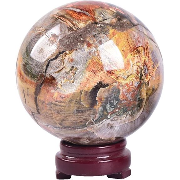 Amoystone Petrified Wood Sphere for Collection & Display