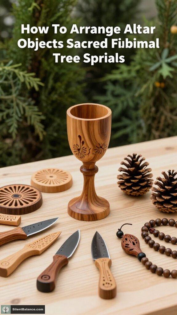 arrange altar with fibonacci spiral