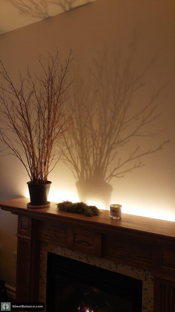 artful branch shadow display