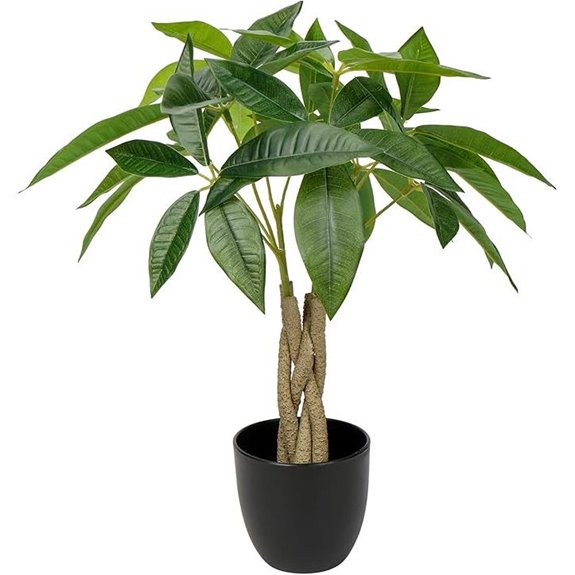 Artificial 16-Inch Money Tree in Black Pot