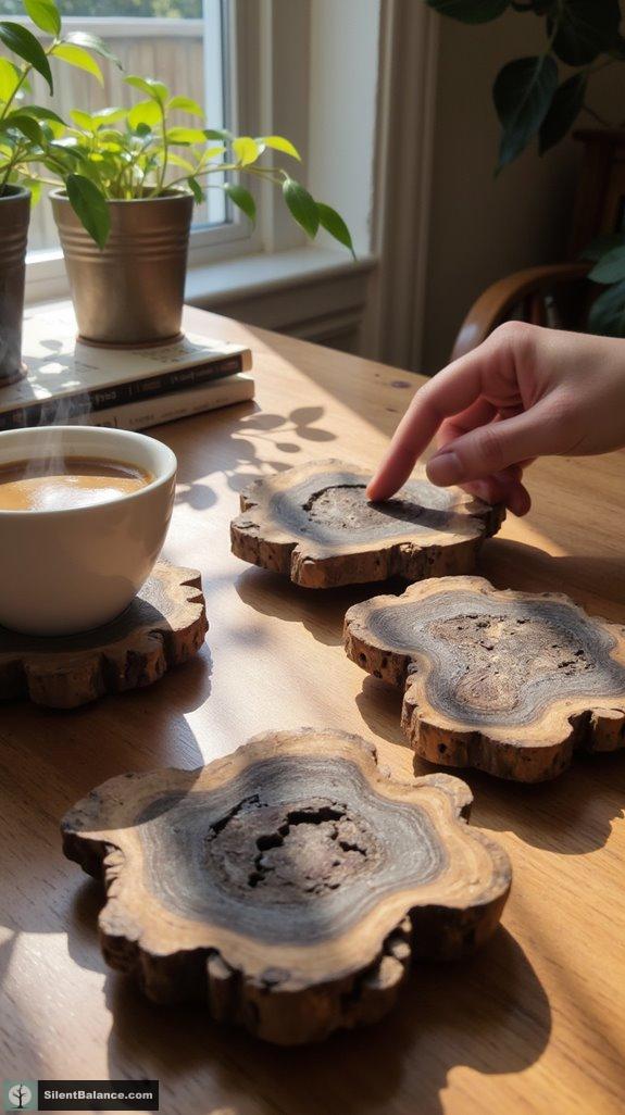 artistic driftwood coasters conversation