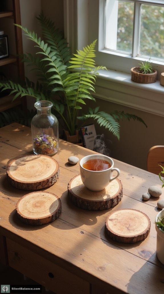 artistic natural wood coasters