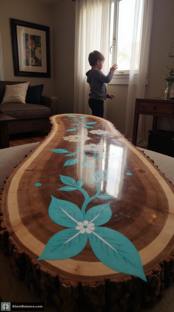 artistic tree slice finishes