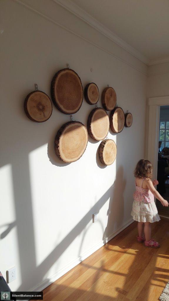 artistic wood slice decor