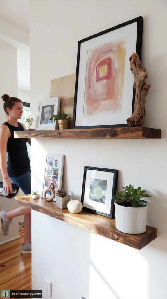 artistry with floating shelves