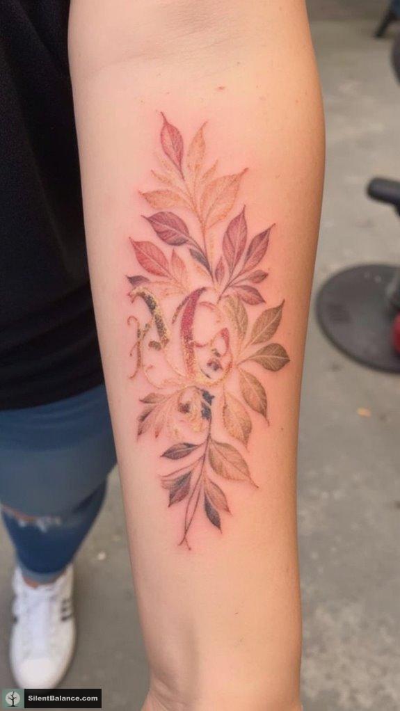 autumn foliage family tattoos