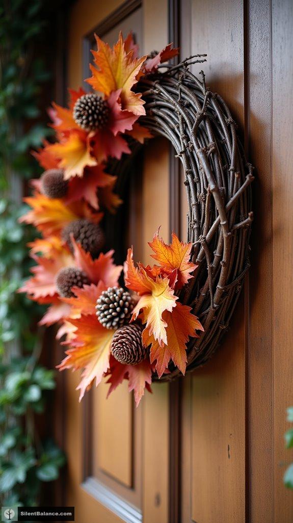 autumn wreath with natural elements