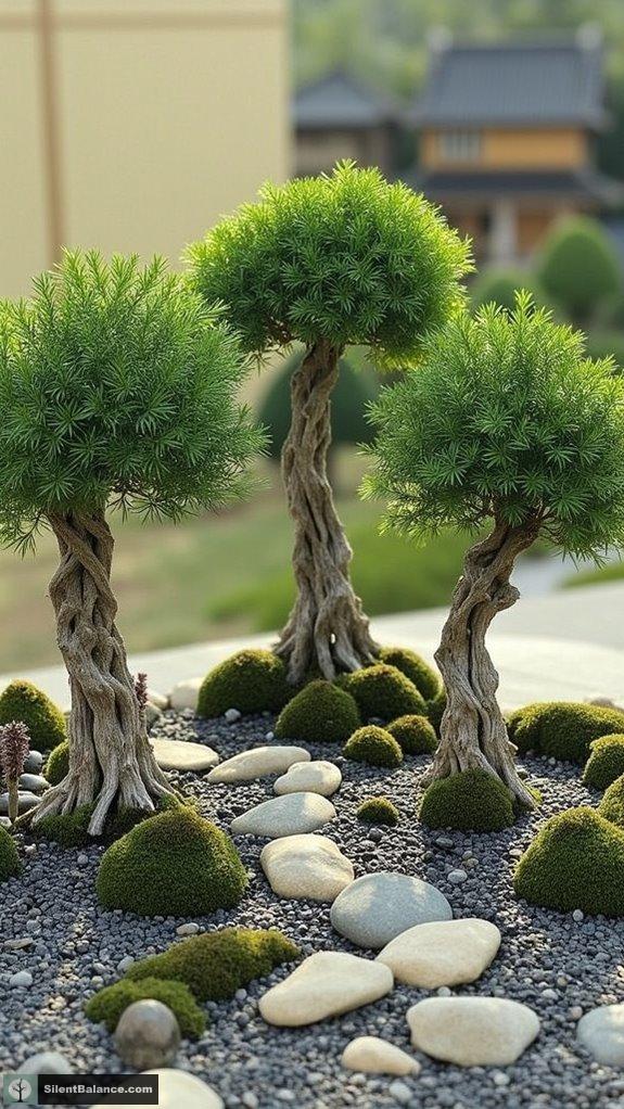 balanced bonsai landscape composition