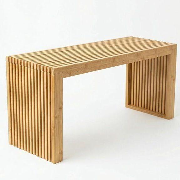 Bamboo 36-inch Wooden Bench for Indoor & Outdoor Use