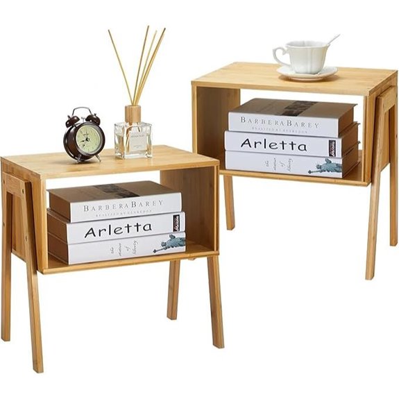 Pipishell Bamboo Stackable Nightstands (Set of 2)