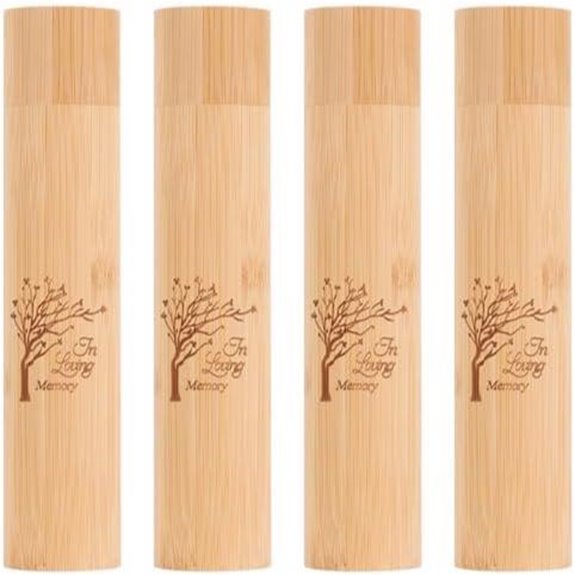 Eco Bamboo Urn Set with Velvet Bag (4-Pack)