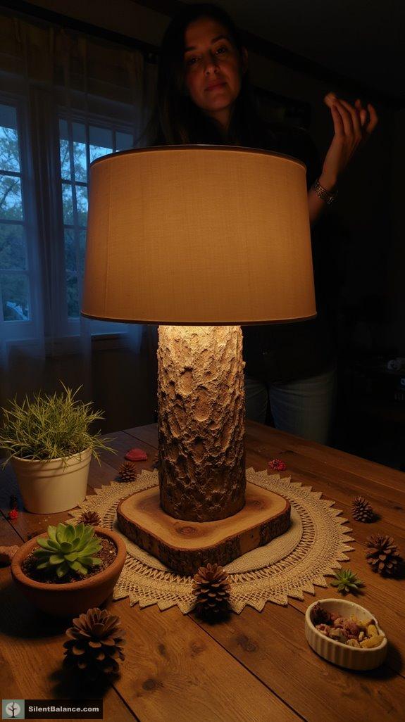 bark textured lamp base elegance