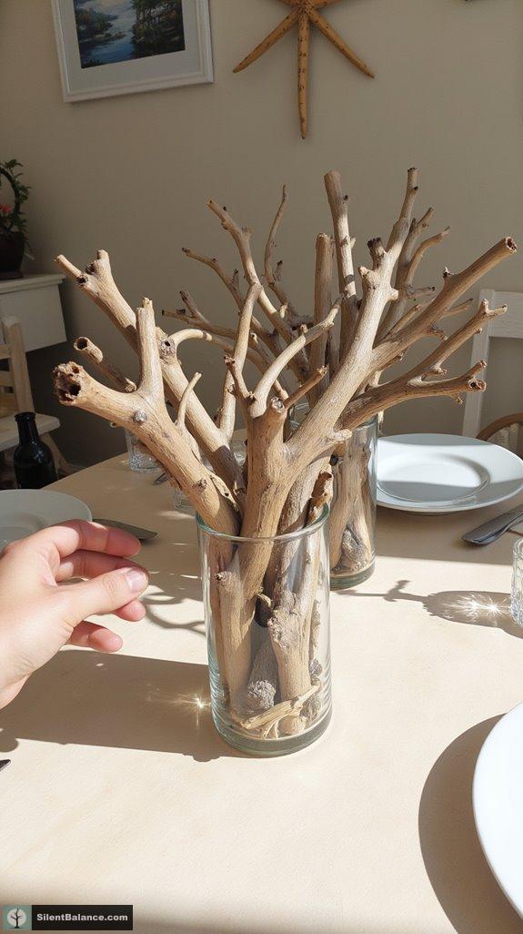 beach inspired driftwood decor