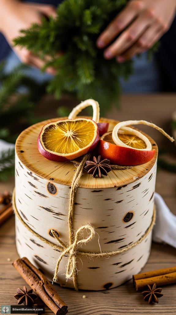 birch bark gift wrapping