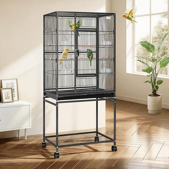 VIVOHOME 54-Inch Wrought Iron Bird Cage with Stand
