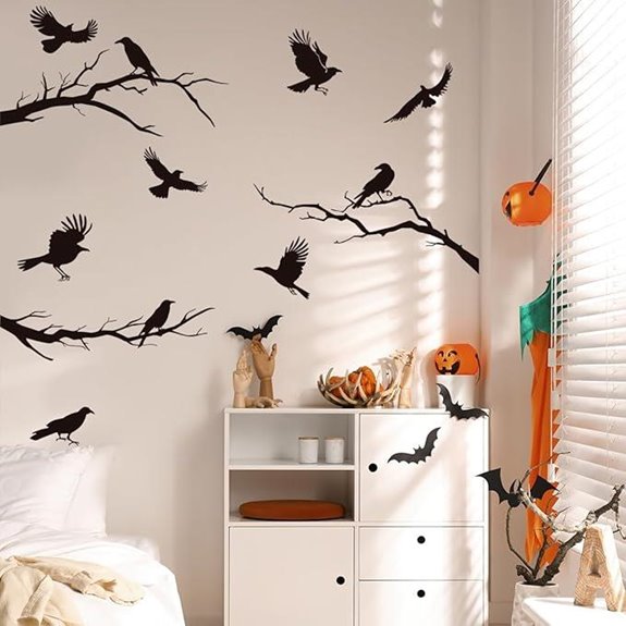 Raven Wall Stickers - Black Crows & Branch Designs