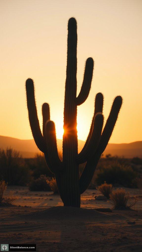 bold silhouette of cactus
