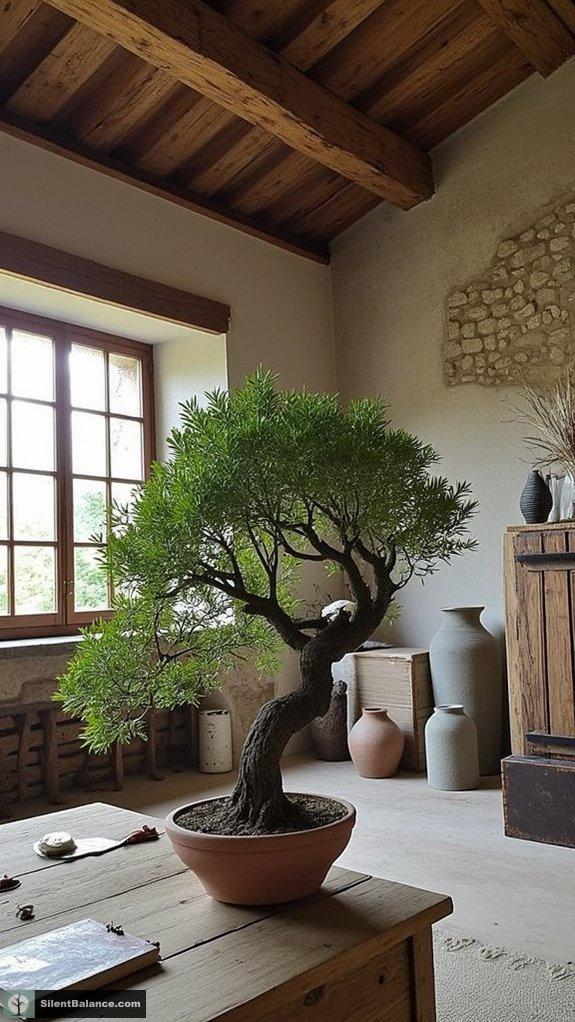 bonsai accents rustic interiors