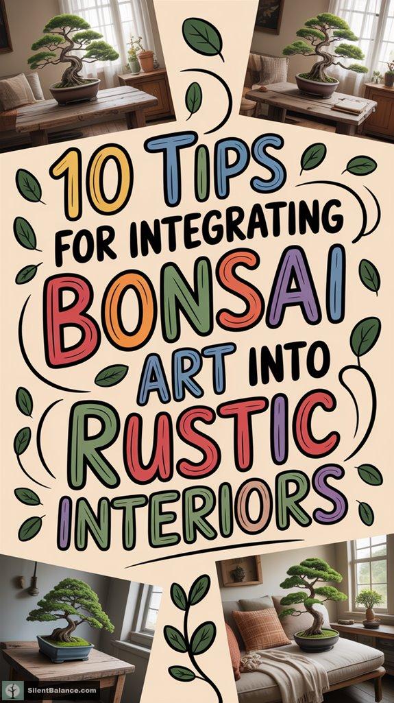 bonsai art in rustic interiors