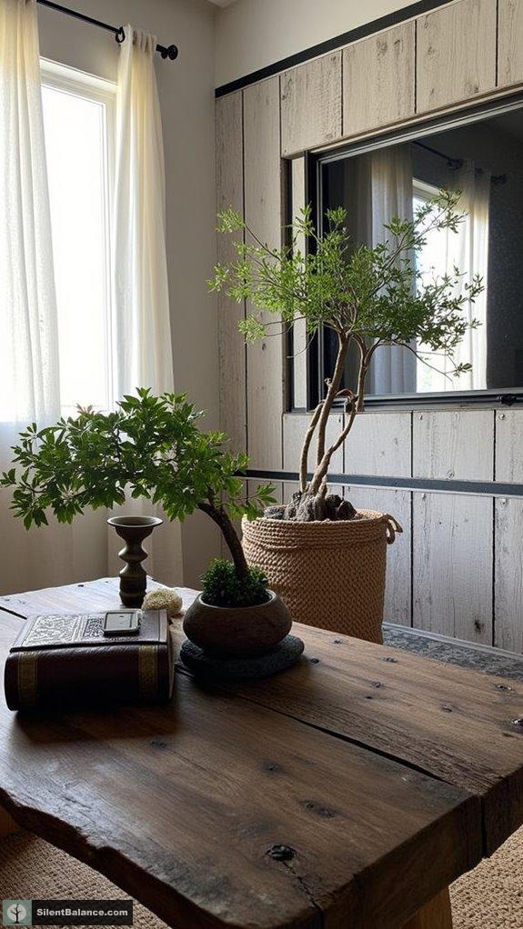 bonsai display enhances aesthetics