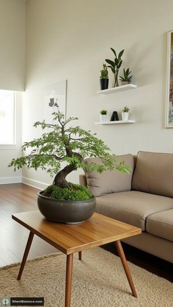 bonsai enhances minimalist interiors