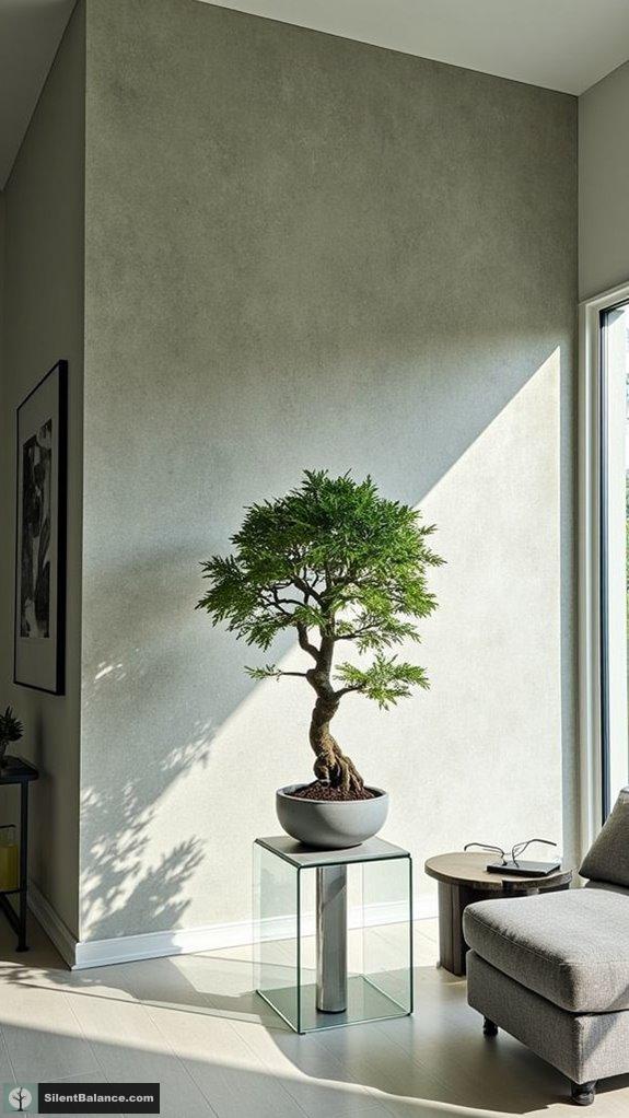 bonsai enhances minimalist spaces