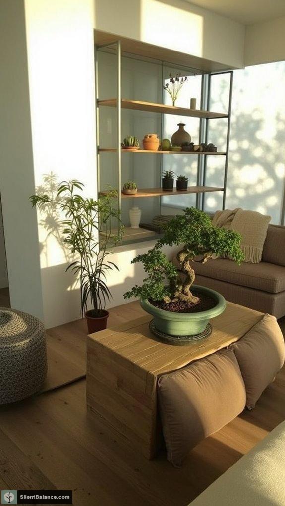 bonsai enhances relaxing atmosphere